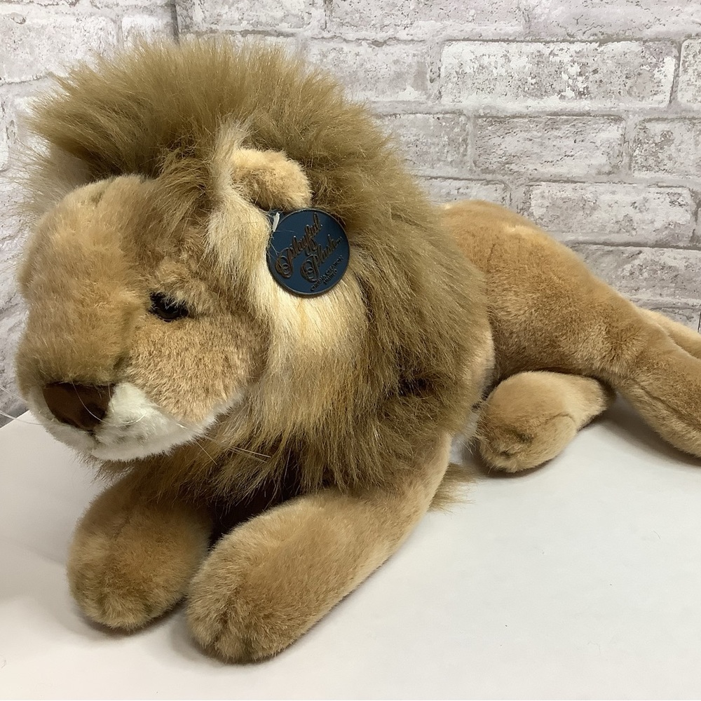 Vintage Playful Plush Lion Creation Stuffed Animal Jumbo Realistic Rare HTF 22”